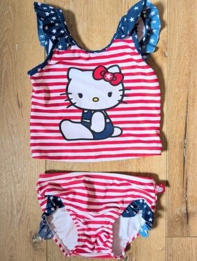 Hello Kitty 3T Red White & Blue Bikini Swimsuit